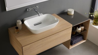 Geberit bathroom with wood panels