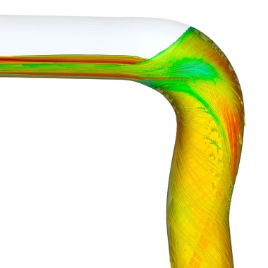 Flow simulation with the Geberit SuperTube BackFlip bend