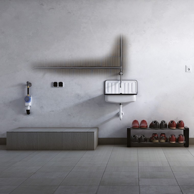 Application example for the Geberit sanitary flush Rapid: dead-end pipes in unused installations Application example for the Geberit sanitary flush Rapid: dead-end pipes in unused installations